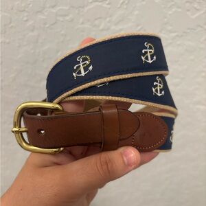 LEATHER MAN LTD navy anchor Leather Belt Men’s Size 40